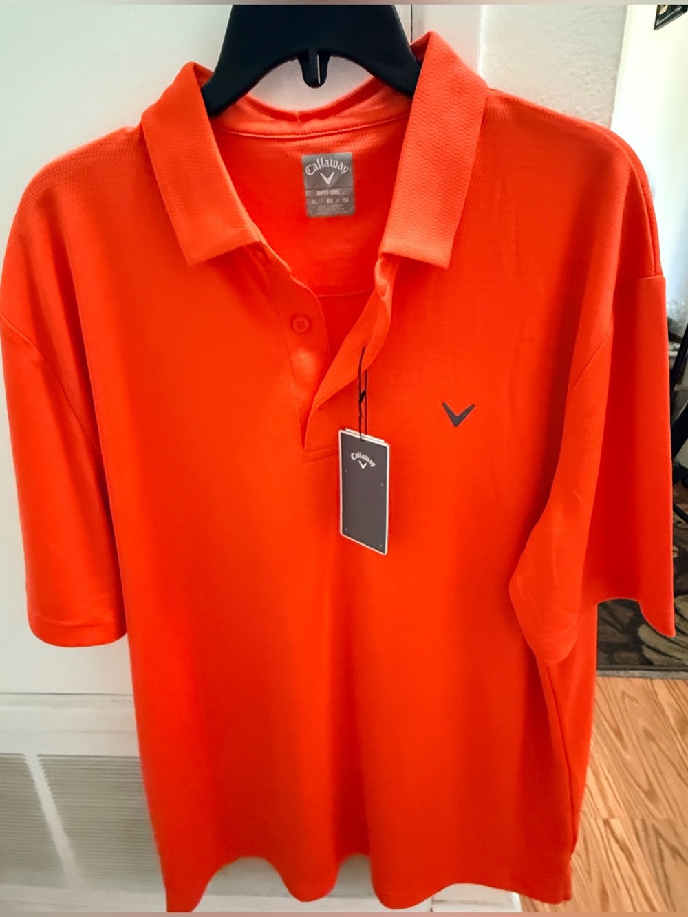 CALLAWAY Men's Performance Golf Polo Hot Coral Size XL NWT